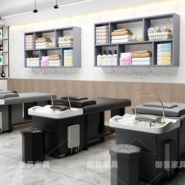 美发店上墙理发柜挂墙工具柜发廊专用毛巾柜多层产品展示柜置物架