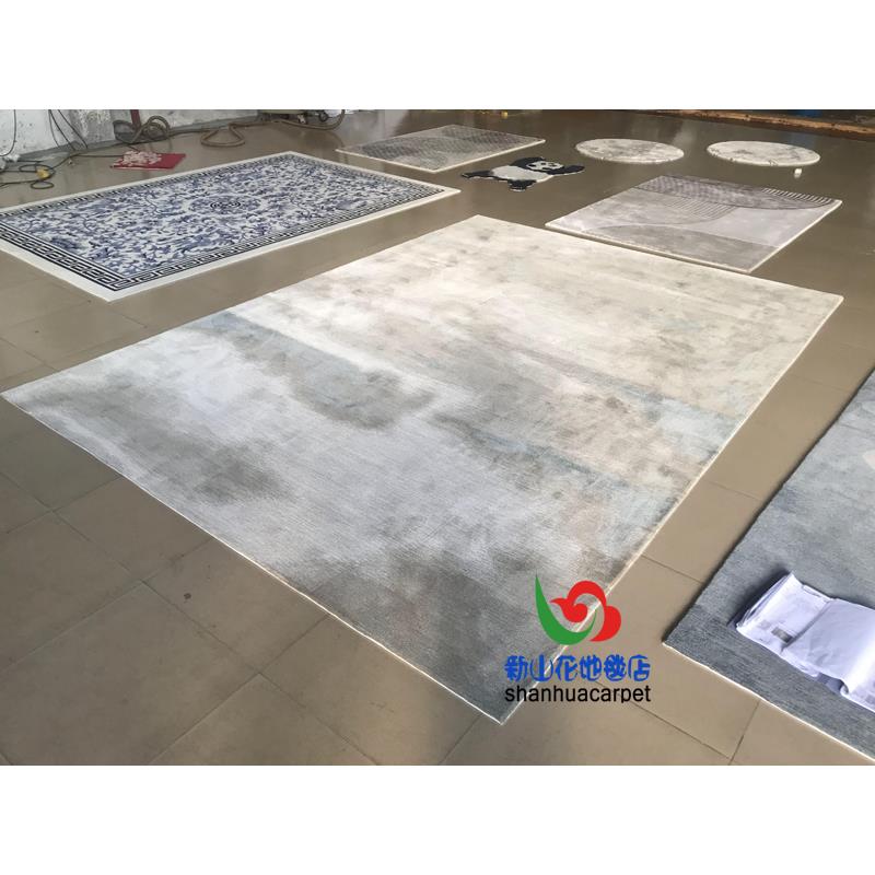 现代简约水墨画新中式手工腈纶客厅茶几沙发地毯大厅办公室接待室