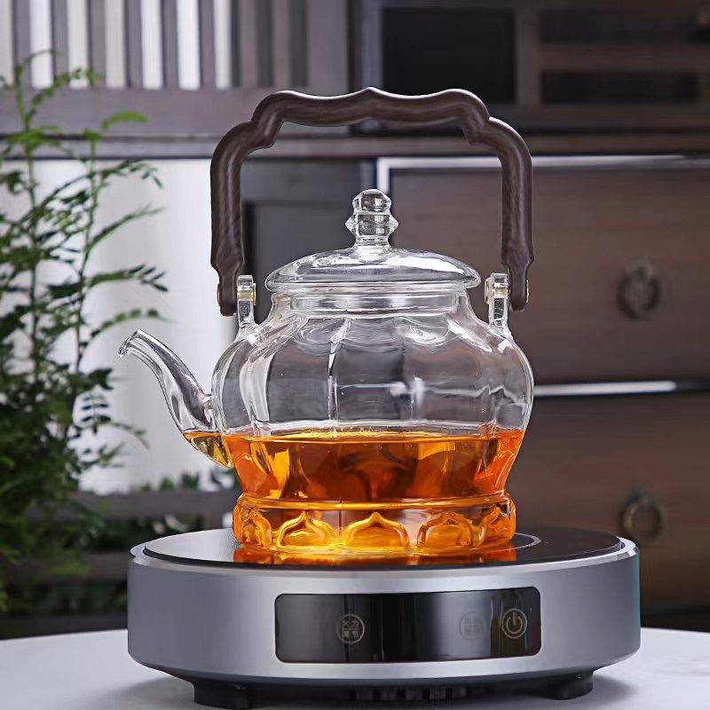 玻璃茶壶围炉煮茶壶家用花茶壶提梁壶茶具套装蒸煮一体茶漏泡茶壶
