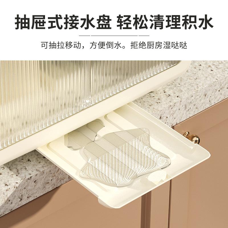厂家直销双开门碗柜塑料厨房碗筷沥水架多用途收纳柜碗架