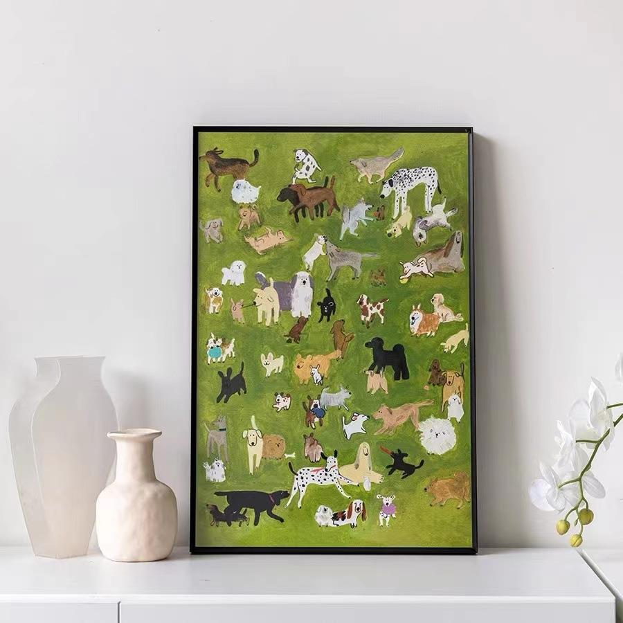 现代简约 趣味抽象动物装饰画玄关客厅儿童房小众挂画