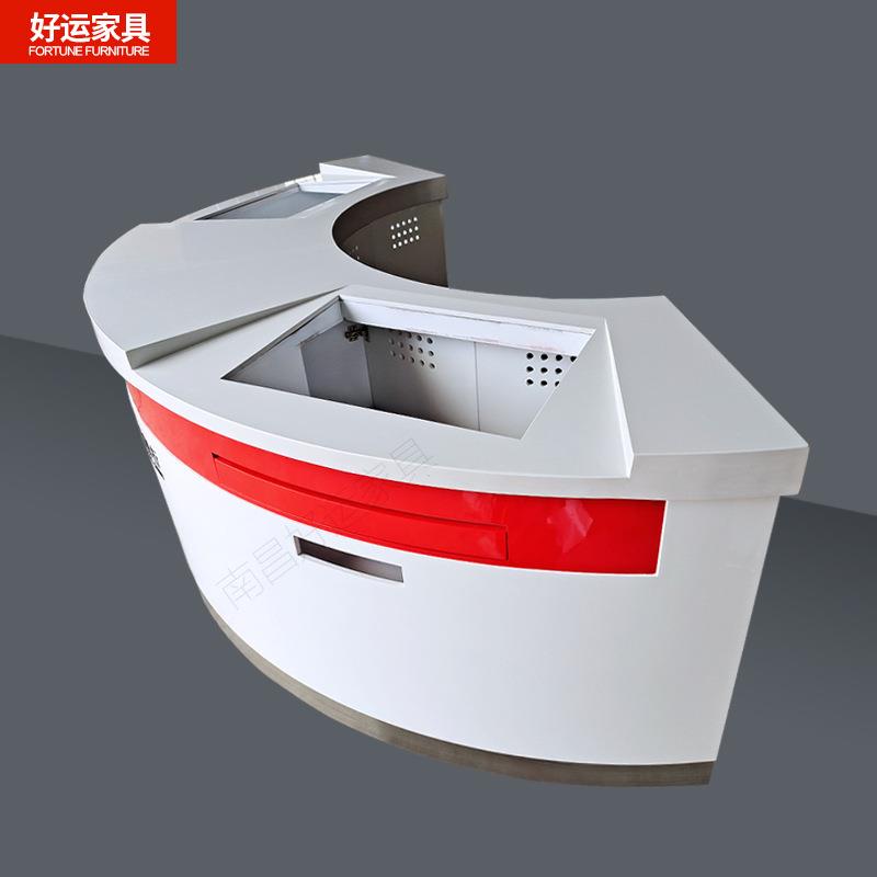 农商银行弧形咨询引导台填单台智能叫号机服务柜台桌银行家具厂家