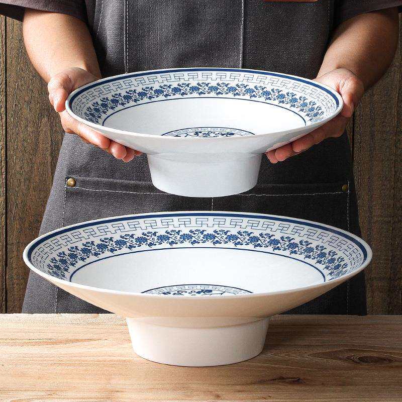 台德餐具中式高脚盘商用密胺冷菜盘子仿瓷菜盘塑料餐盘凉菜展示盘