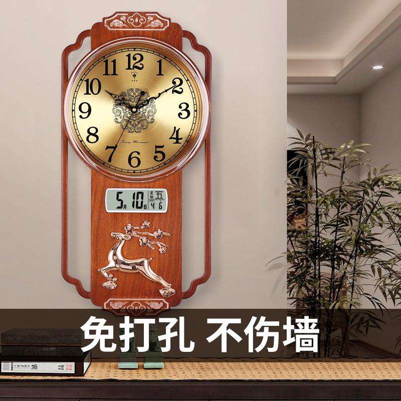 新中式客厅钟表挂钟时尚古典时钟仿古挂表创意简约石英钟表
