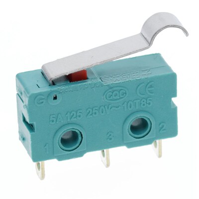 行程限位微动开关ZW11- E 绿色三脚弯柄KW12  5A 125V250V