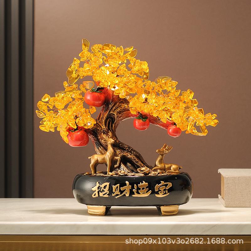 高颜值发财树装饰摆件适合客厅茶几电视柜酒柜搭配摆设办公室摆件