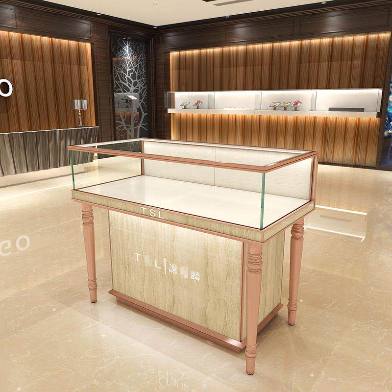 新款欧式珠宝首饰展柜玉器展示柜商场商品陈列柜样品展示架饰品柜