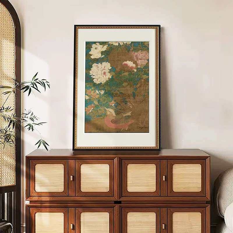 花开富贵图法式中国风古典玄关挂画新中式客厅书房壁画卧室装饰画