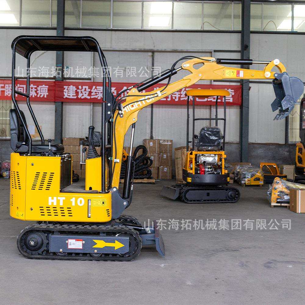 山东海拓挖机小型农用履带挖掘机 开沟挖渠HT10庄园种植微型小挖