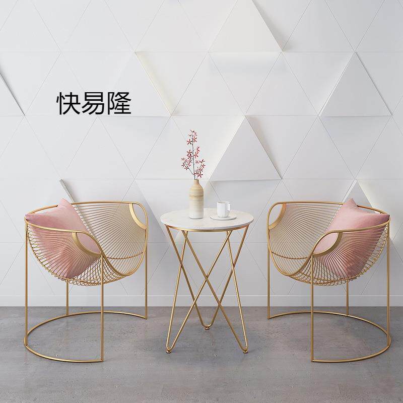 北欧创意镂空椅子 简约现代金属户外椅休闲椅 店阳台休闲椅子