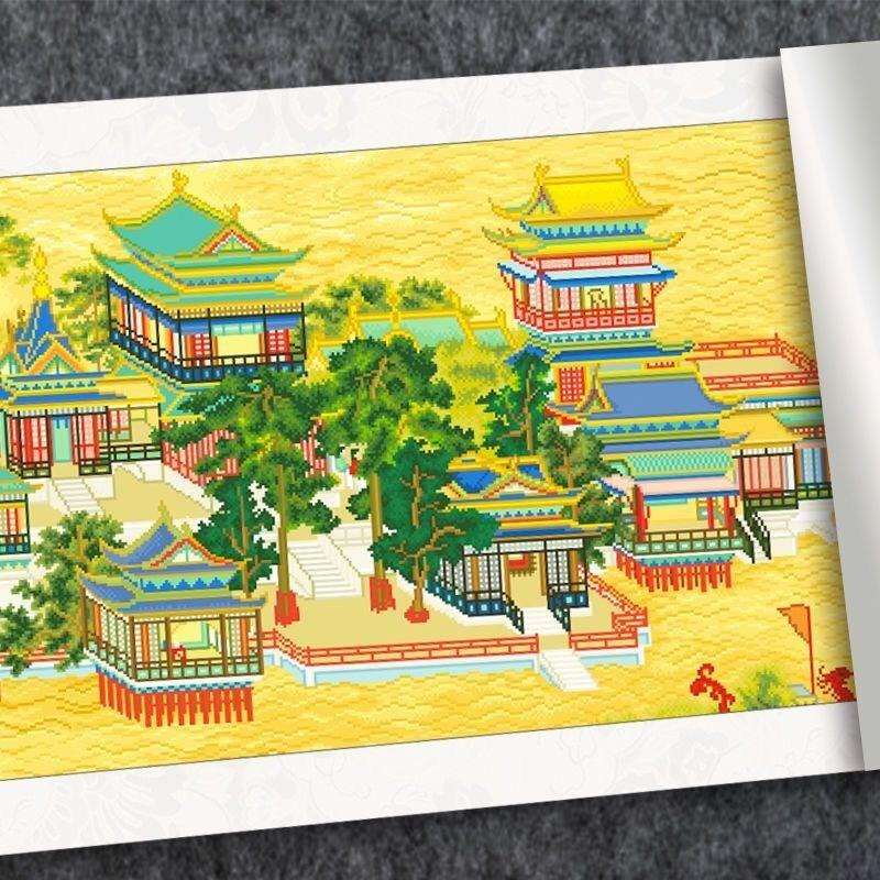 蒙娜丽莎清明上河图十字绣2024新款客厅线绣传世国画风景古娟满绣