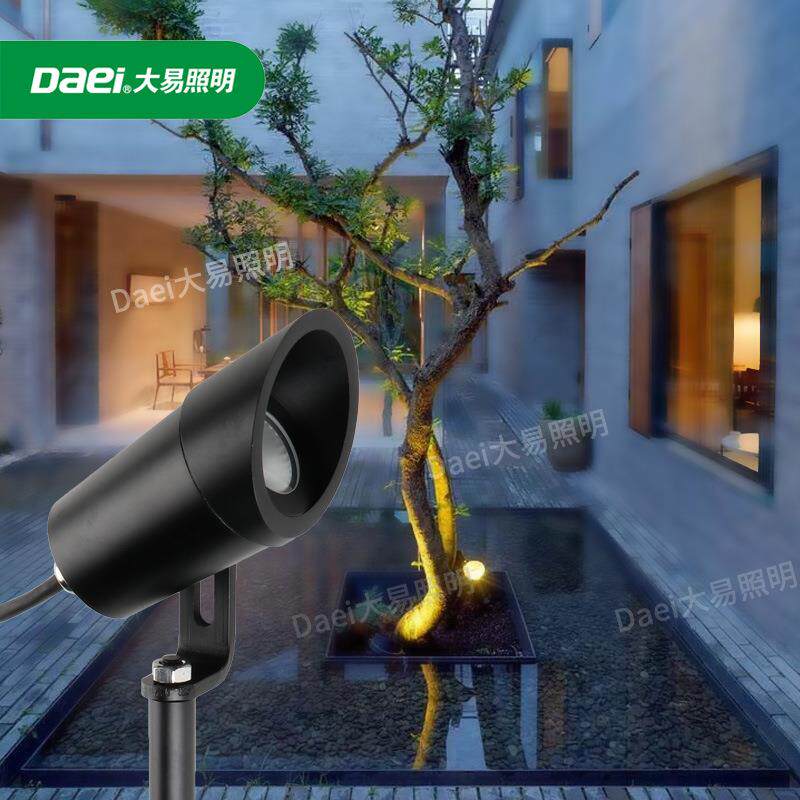 户外防水12V庭院景观草坪LED插地灯3W投射灯室外照树射树灯投光灯