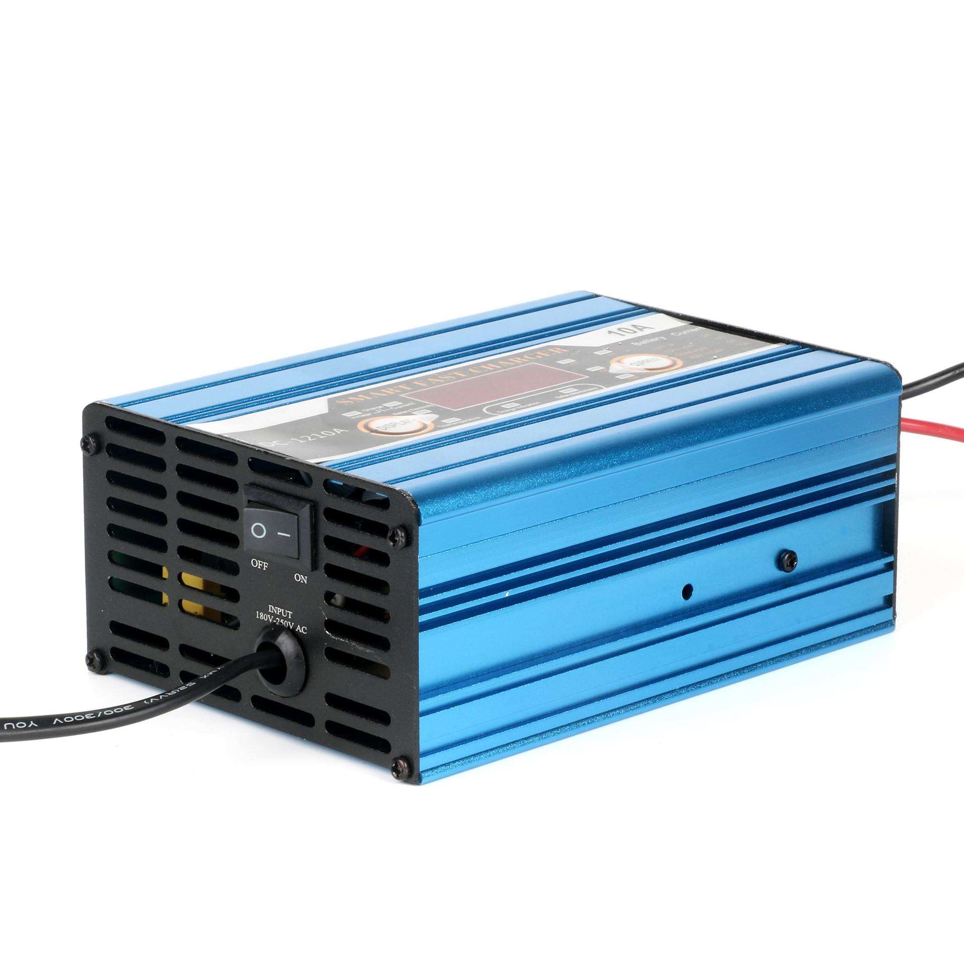 厂家直销卡迪普蓄电池充电器12V10A汽车铅酸电瓶充电器智能带显示