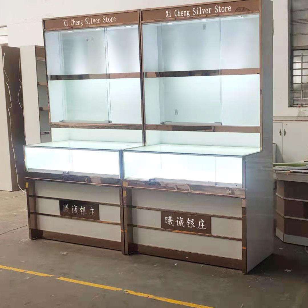 厂家供应 橱窗柜 高柜商场玻璃珠宝商品展示柜 背柜柜台厂家
