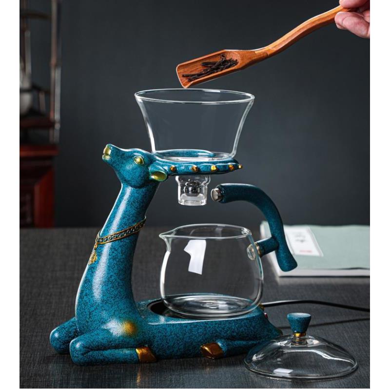 小鹿玻璃懒人泡茶器一鹿有你半自动茶具套装磁吸泡茶壶自动创意壶