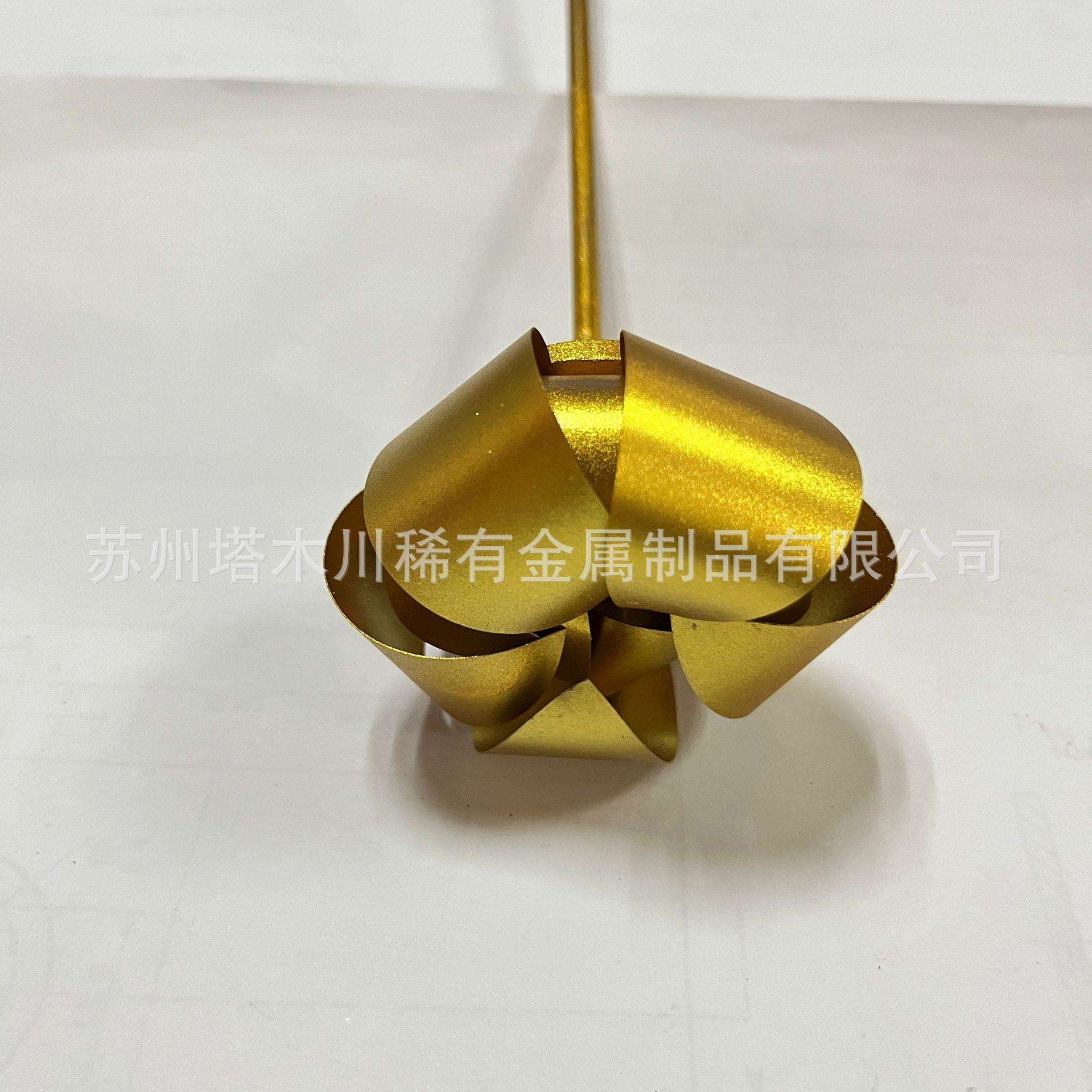 金色镍钛记忆合金莲花感温加热张开冷却闭合双程形状记忆合金花