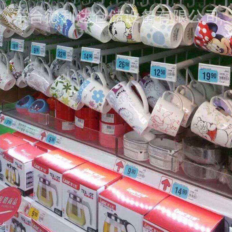 日用品展示架 铁木结合展柜 生活用品钢木货架 超市商品家居货架