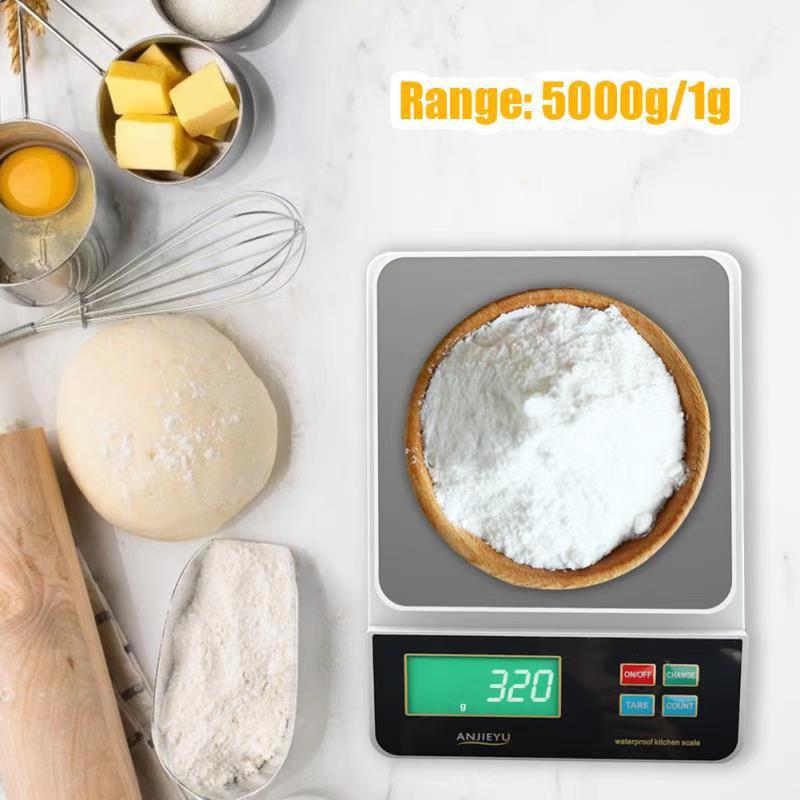 不锈钢防水厨房秤电子秤0.1g烘焙秤食物称重小台秤小型克称充电