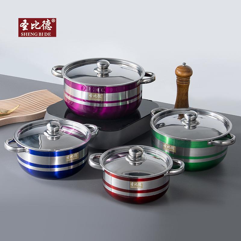 跨境东南亚厨具不锈钢锅具套装家用汤锅组合烹饪炊具pot锅具套装