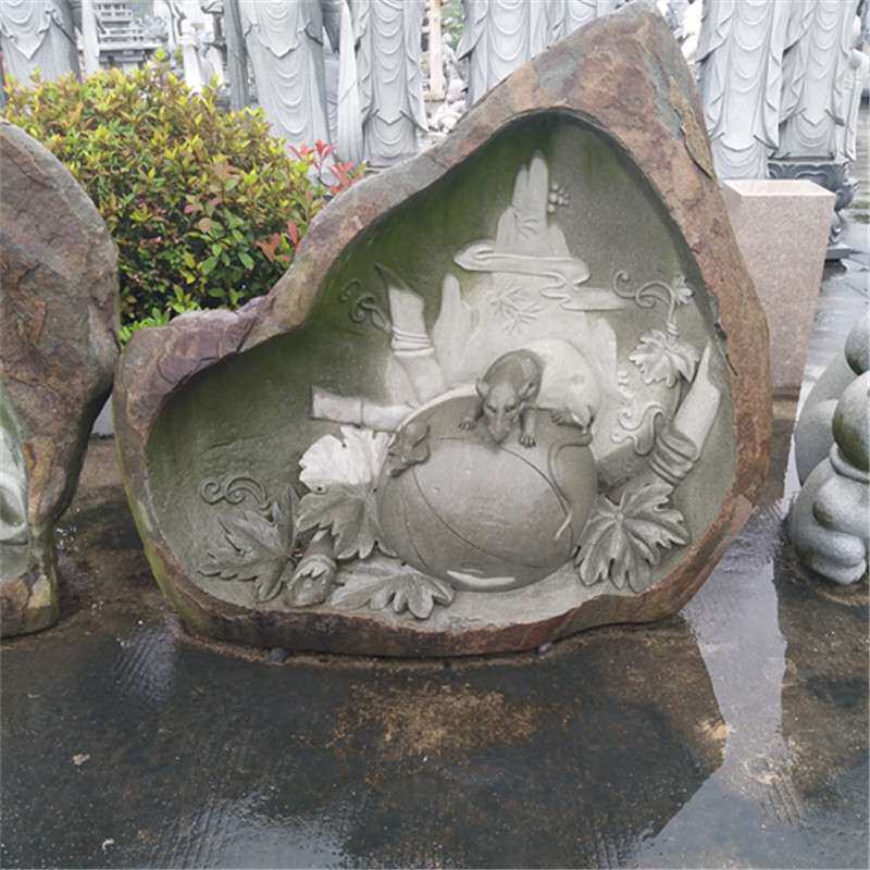 厂家石雕工艺花岗岩浮雕照壁园林户外景观石料雕刻工艺品石雕壁画