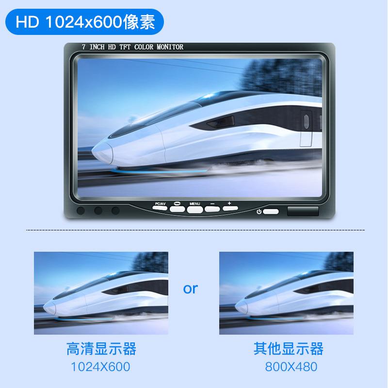 笑脸经典款7寸车载显示器单品IPS屏CVBS+VGA高清HDMI输入倒车优先