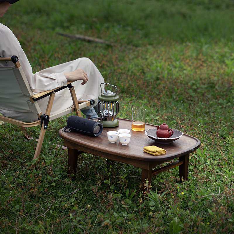 北美胡桃木折叠便携户外旅行喝茶茶桌露营野餐桌茶室榻榻米矮茶台
