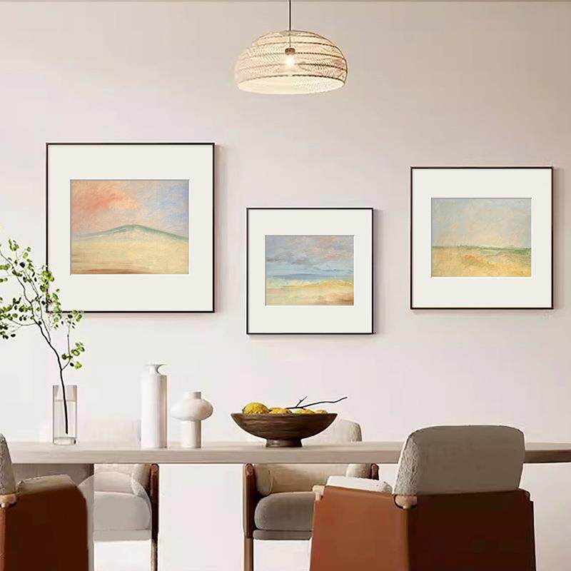 小众艺术挂画北欧田园客厅装饰画卧室法式粉色风景壁画奶油风挂画