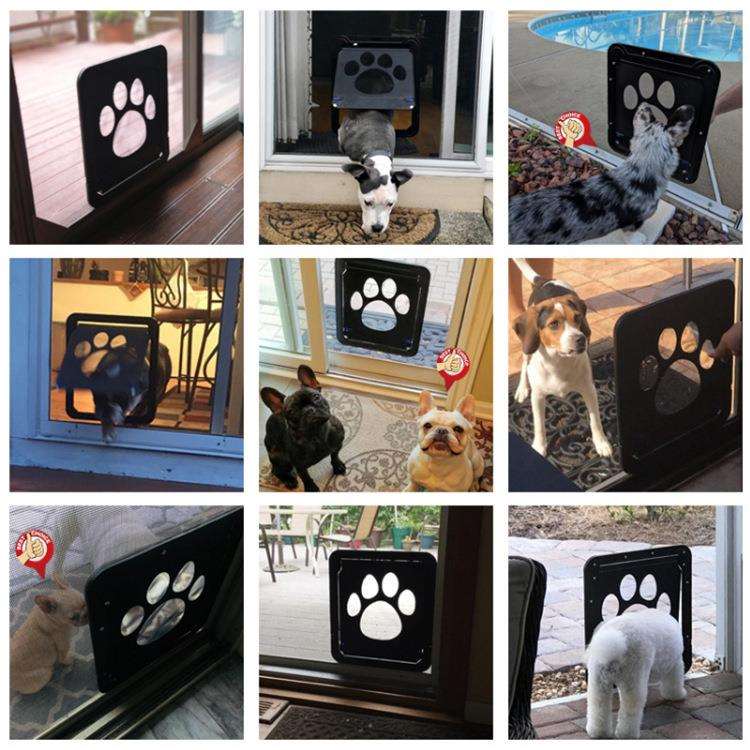 新款小号宠物纱窗门狗狗用品 狗爪印防咬小型犬猫咪纱窗门 猫狗门
