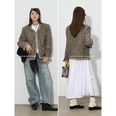 Ruby【限量】千金玛德琳 小香原纱手工编织重工粗花呢羊毛短外套