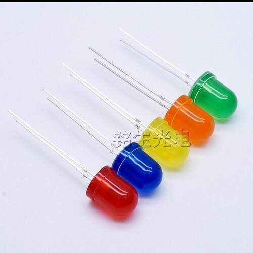 F8圆头灯珠红发红蓝绿黄橙光亮led指示灯 8mm直插式发光二极管