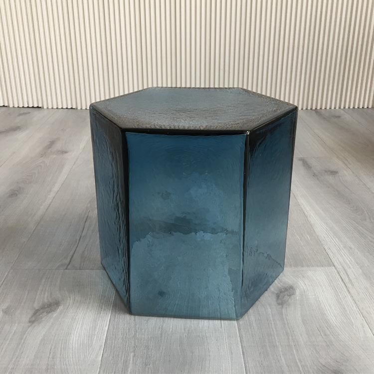 简约现代几何六边形玻璃角几茶几客厅落地艺术摆件创意沙发边几