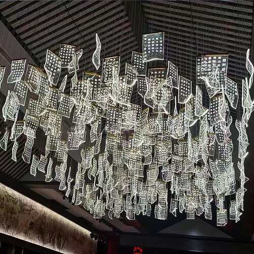 酒店大堂宴会厅婚礼堂售楼部餐厅KTV工程艺术亚克力造型吊灯