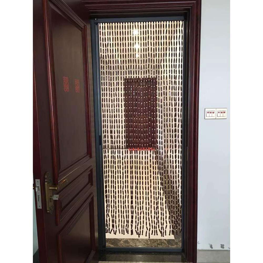 门帘实木珠帘客厅玄关隔断帘子卧室卫生间成品挂帘门帘装饰防蚊帘