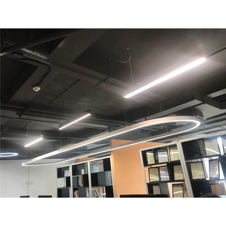 华丽照明LED环形灯套件办公吸顶灯套件铝制空心弧形吸顶灯线形灯