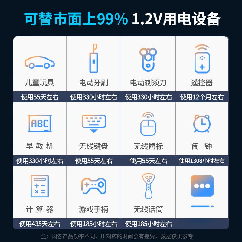 倍量充电电池5号充电器套装配8节AA1.2V3000毫安话筒五号可循环