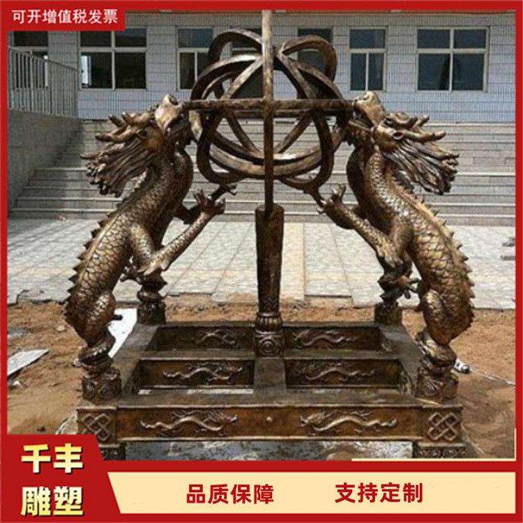 地震仪摆件大型铜雕地动仪古代地震仪浑天仪景观雕塑摆件