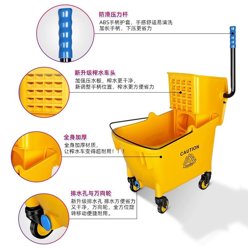 凯慕洁榨水车拖把桶商用加厚洗拖地压水车酒店物业保洁墩布挤水桶