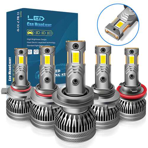 新品XC01汽车LED前大灯12-24V双铜管H1 H7 H4聚光大功率远近光灯