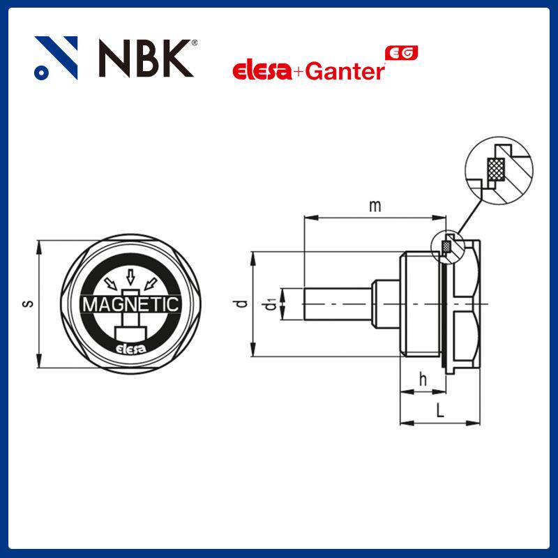 NBK ELESA TMB-HT 磁性油塞 铝制许用温度可达180°C油封机械配件