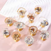 水晶黄铜小拉手香槟高档轻奢衣柜门抽屉橱柜创意柜子北欧风把手