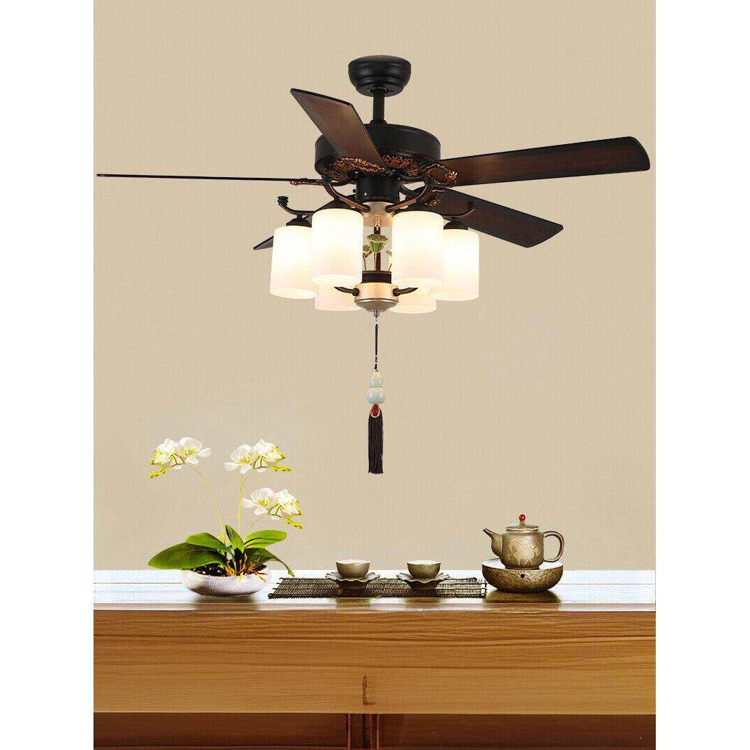 新的中国风风扇灯古董风格客厅卧室茶室餐厅风扇吊灯2025新的覆古