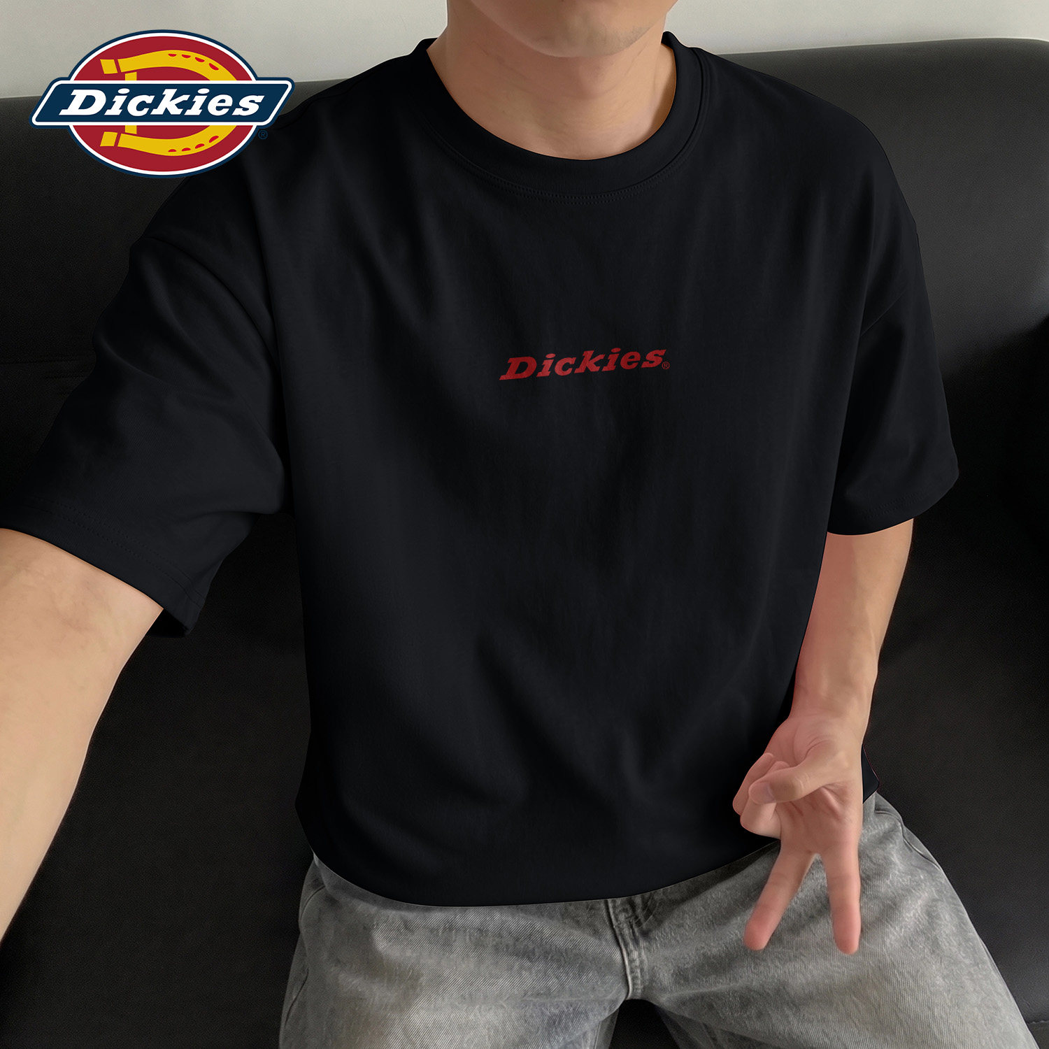 Dickies黑色纯棉短袖T恤男士2026
