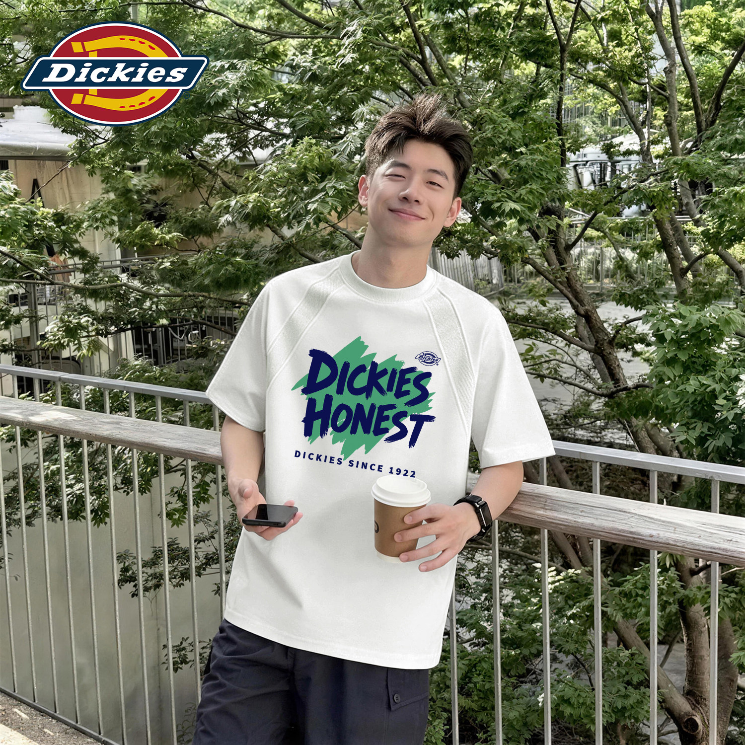 Dickies白色大码宽松短袖T恤男士