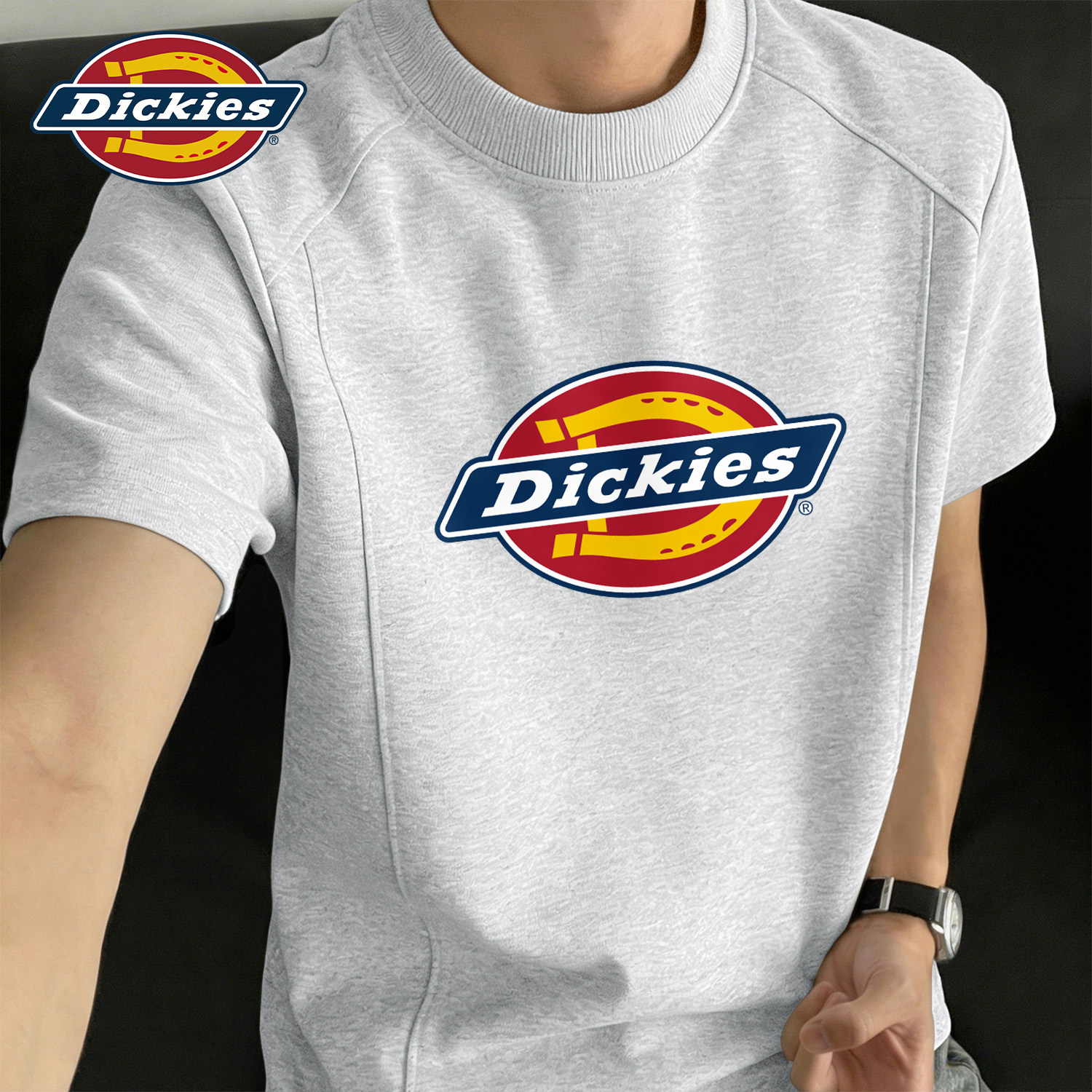 Dickies花灰色美式潮流短袖T恤男