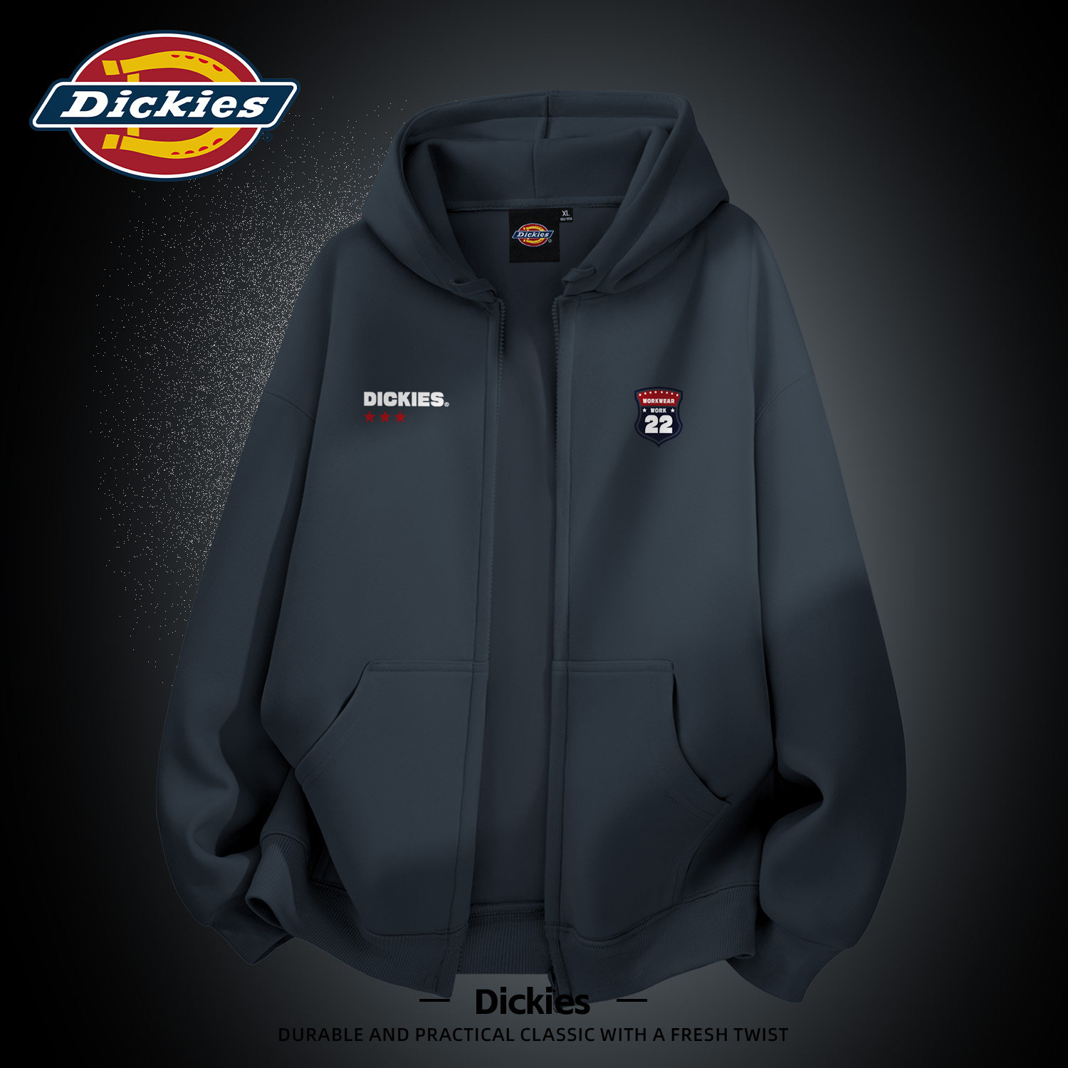 Dickies男生开衫拉链卫衣2026秋