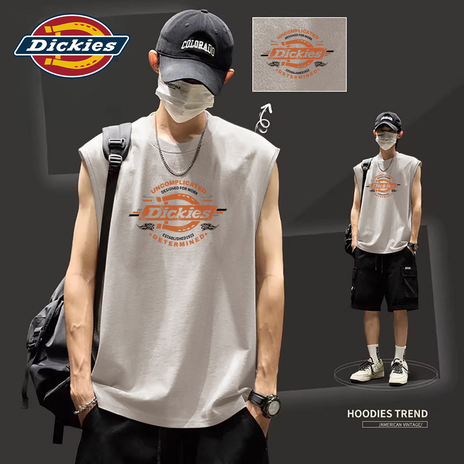 Dickies运动纯棉无袖背心男款