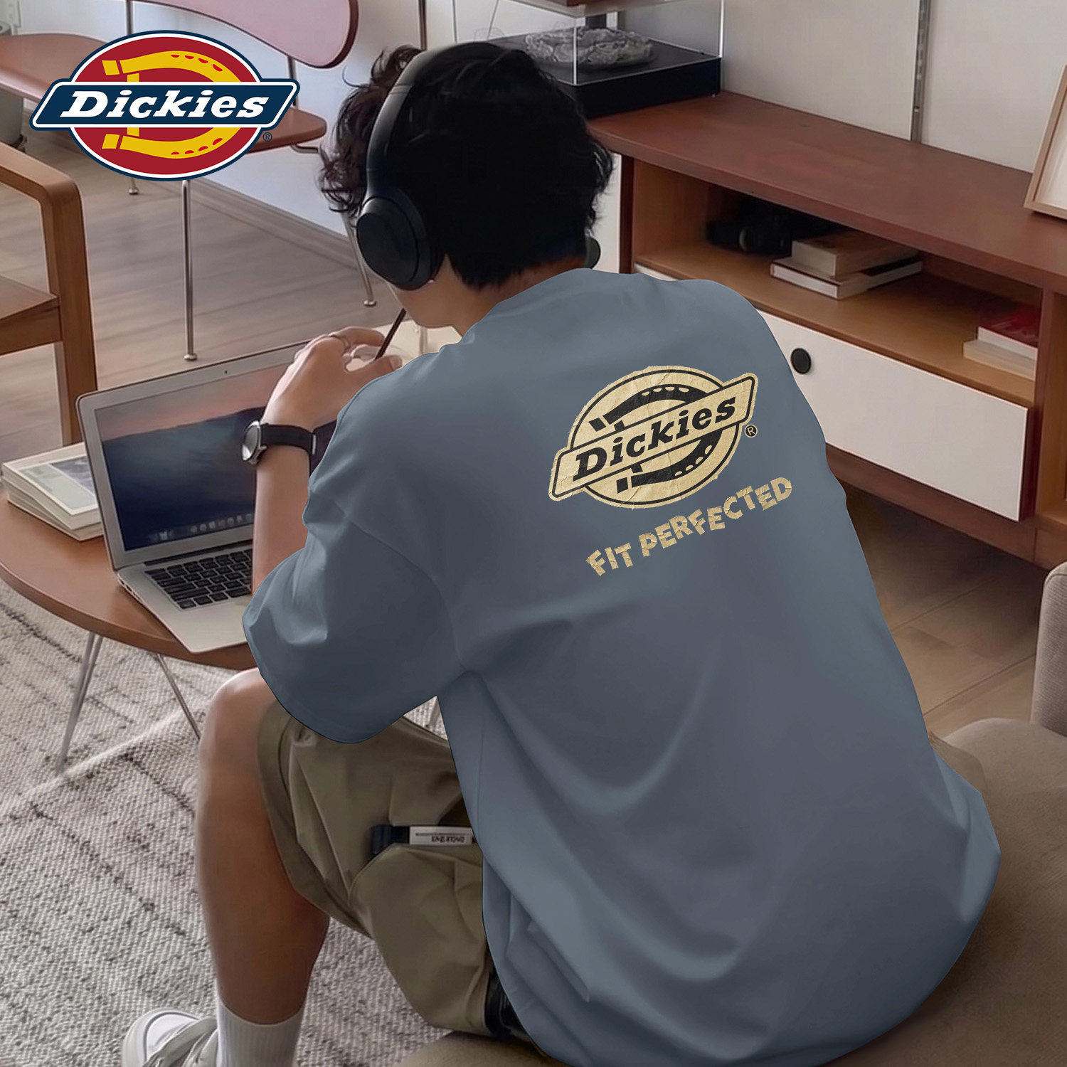 Dickies深灰色纯棉短袖T恤男女同款2026夏季新款美式休闲五分半袖
