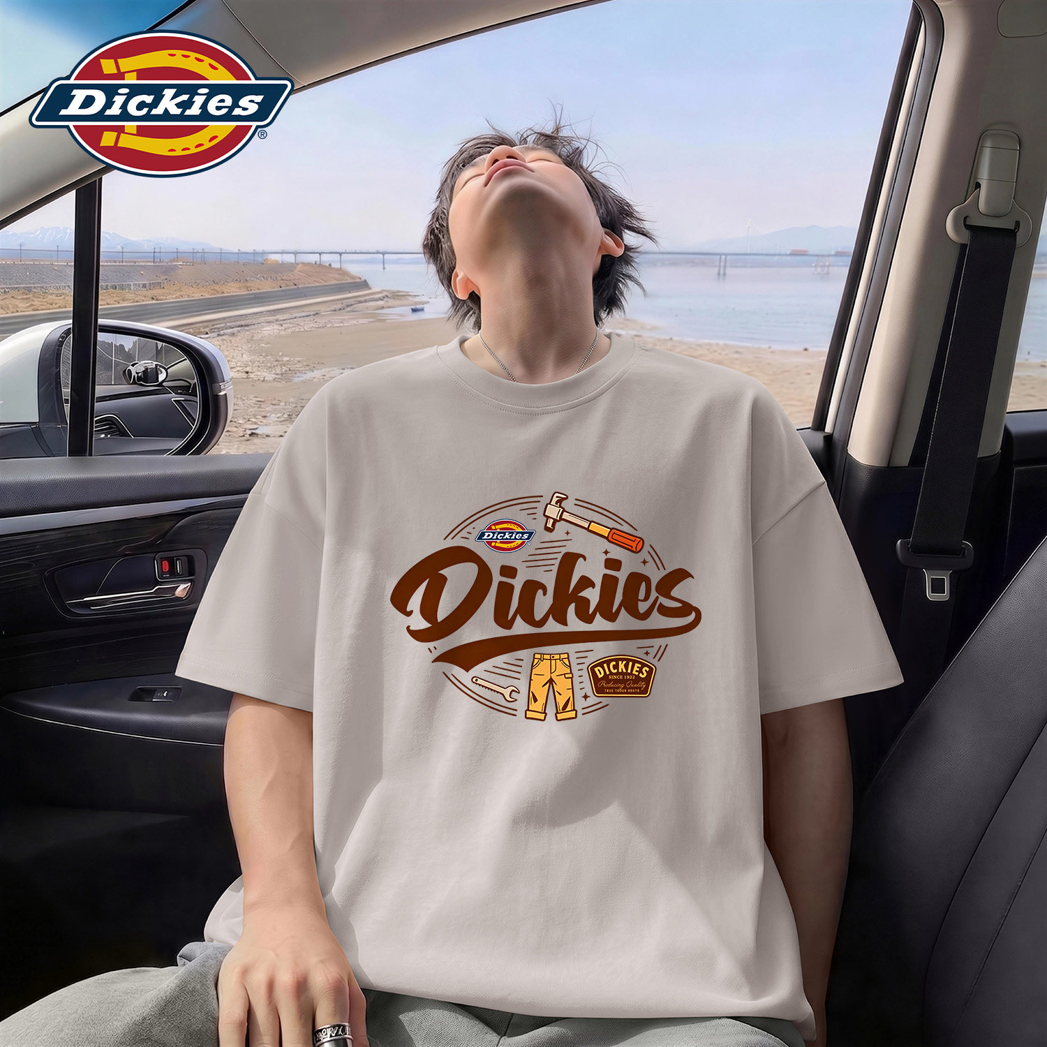Dickies海鸥灰纯棉短袖T恤男女款
