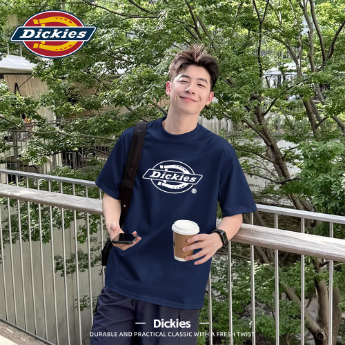 Dickies藏青色纯棉透气短袖T恤男