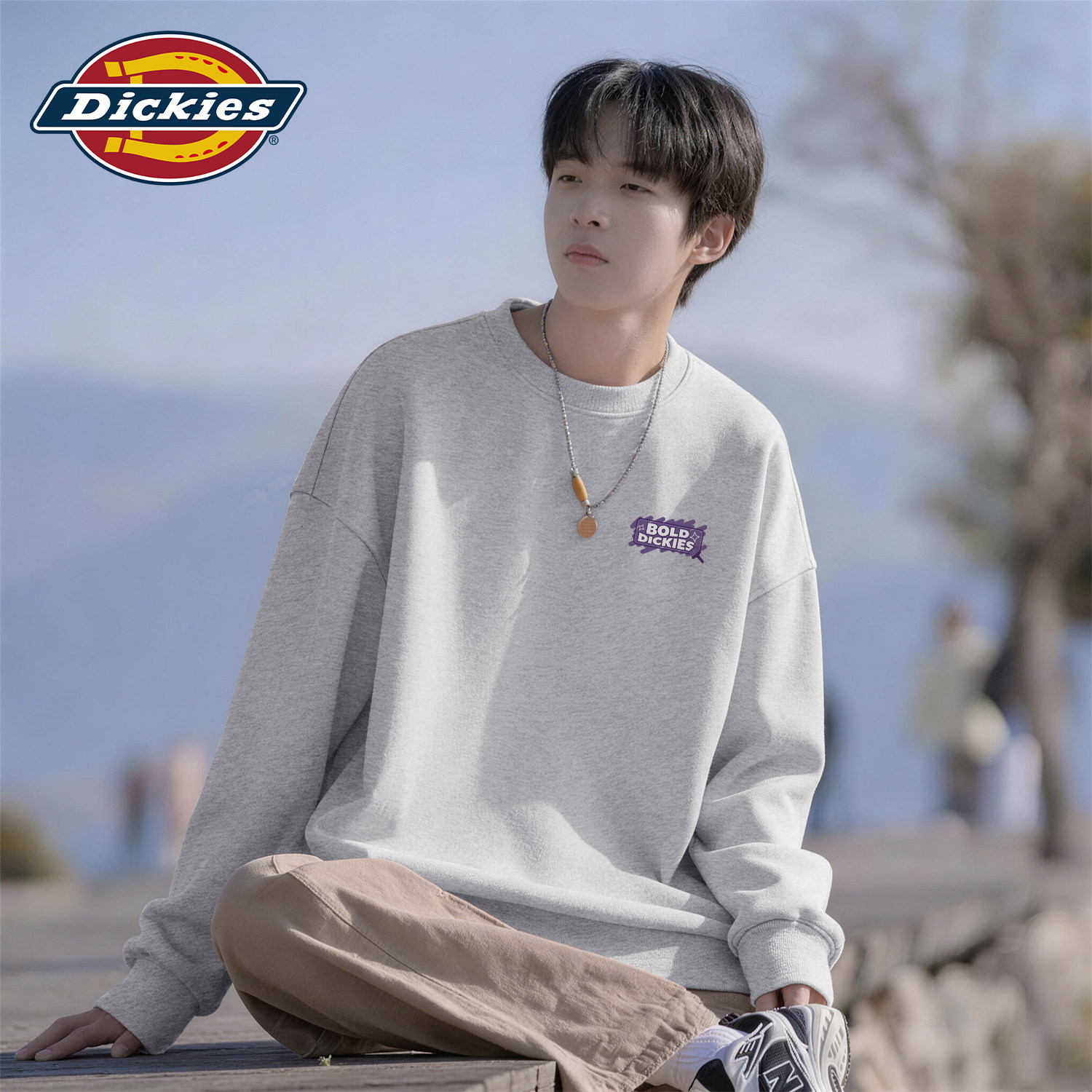 Dickies美式重磅潮流圆领卫衣男